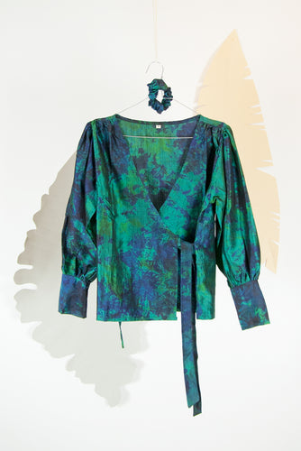 A Splash of Batik Blouse - S #11