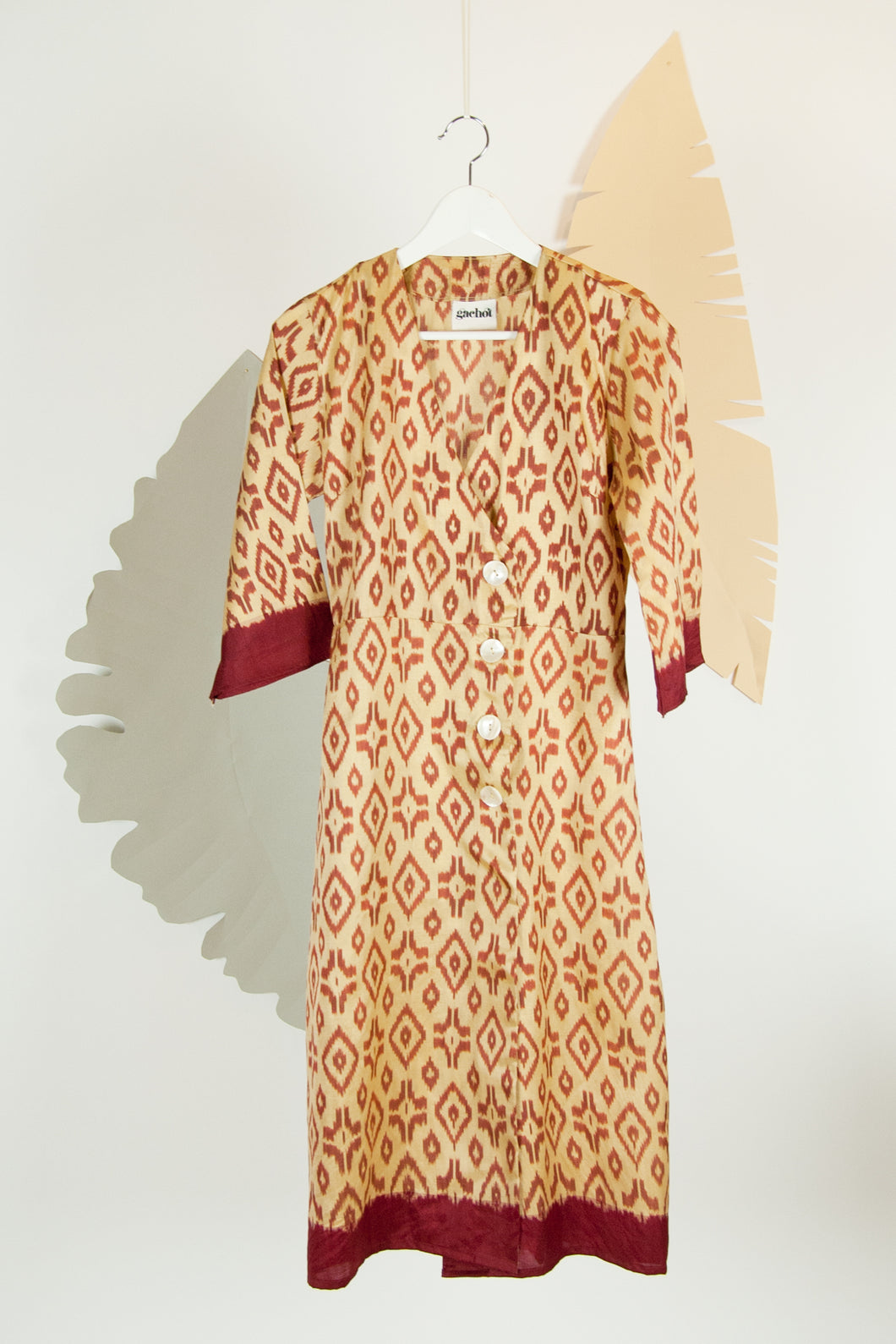 Ikat Saree Wrap Dress - S #03