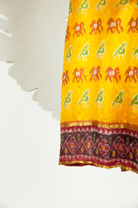 Ikat Saree Wrap Dress - S #05