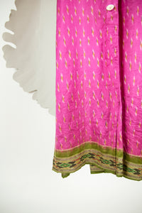 Ikat Saree Wrap Dress - M #06