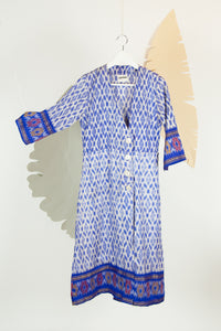 Ikat Saree Wrap Dress - S #06