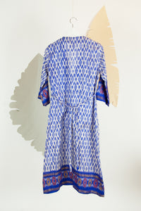 Ikat Saree Wrap Dress - S #06