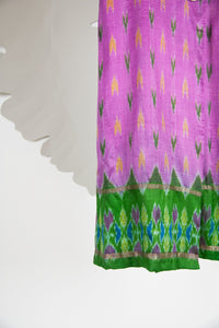 Ikat Saree Wrap Dress - S #08