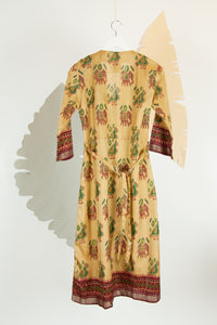 Ikat Saree Wrap Dress - S #09