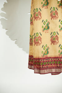 Ikat Saree Wrap Dress - S #09