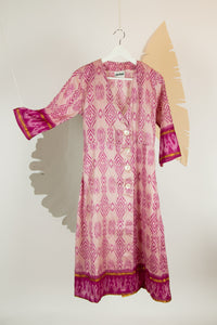 Ikat Saree Wrap Dress - S #10