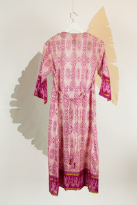 Ikat Saree Wrap Dress - S #10