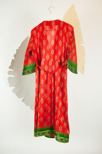 Ikat Saree Wrap Dress - M #11