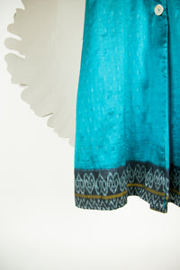 Ikat Saree Wrap Dress - S #11