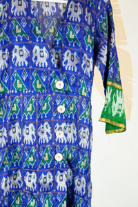 Ikat Saree Wrap Dress - M #13