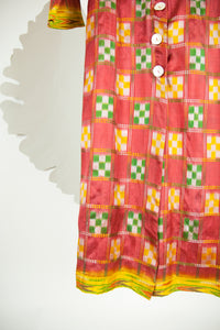 Ikat Saree Wrap Dress - S #21