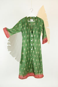 Ikat Saree Wrap Dress - M #24