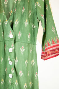 Ikat Saree Wrap Dress - M #24