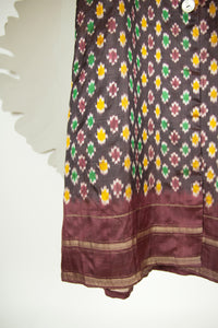 Ikat Saree Wrap Dress - S #25