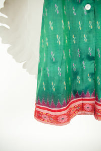 Ikat Saree Wrap Dress - M #26