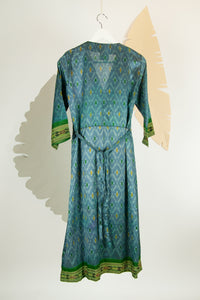 Ikat Saree Wrap Dress - S #30