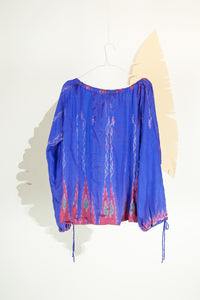 Ikat Saree Smock Top #01