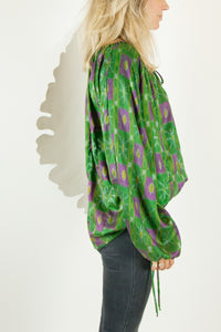 Ikat Saree Smock Top #05